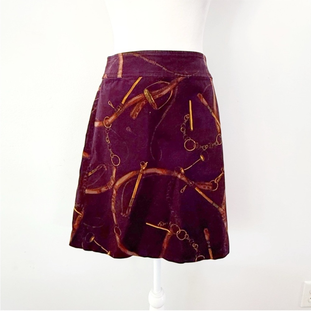 Talbots Women Equestrian Corduroy Skirt 8P Old Money Preppy Horse Ivy League